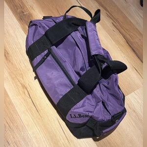 L.L. Bean Violet Duffel Bag with Black Accents